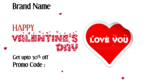 Branco White Professional Valentine's Special Offer Youtube Channel Cover Photo YouTube Channel Cover Photo Template