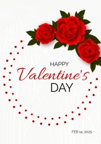 White Professional Valentines Day A3 template