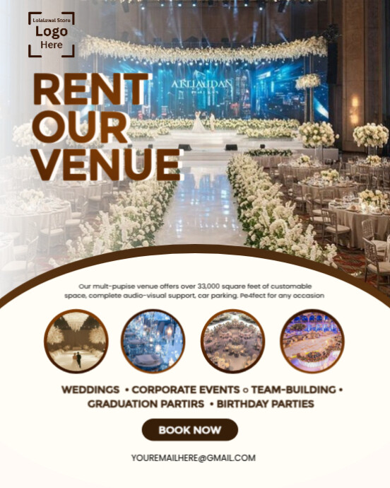 Copy of White Professional Venue Rental Flyer Instagram Portrait ...