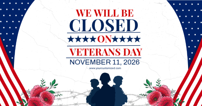 White Professional Veterans Day Closed Announcement Facebook Shared ...