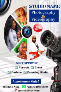 White Professional Videography & Photography Poster template