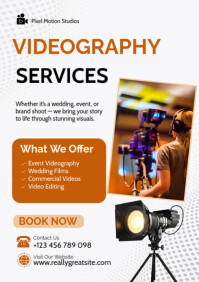 Black Videography Services A3 Template | PosterMyWall