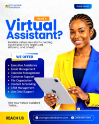 Hvid Virtual Assistant Services Instagram Portrait Template