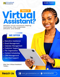 White Virtual Assistant Services Flyer Template