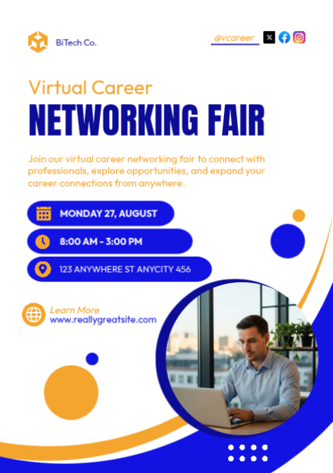 Virtual Career Networking Fair Template | PosterMyWall