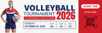 Blanc Volleyball Tournament Encabezado de Twitter Template