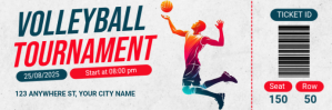 White Professional Volleyball Tournament Twitter Banner Twitter-header template