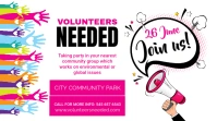 White Professional Volunteers Needed Digital Display (16:9) template