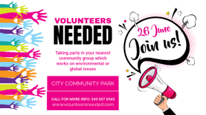 White Professional Volunteers Needed Digital Display (16:9) template