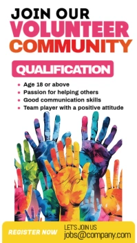 White Professional Volunteers Needed  Instagram Story template