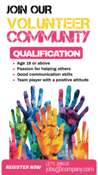 White Professional Volunteers Needed  Instagram Story template