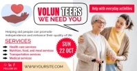 White Professional Volunteers We Need You Facebook Event Cover Facebook-Veranstaltungscover template