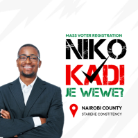 White Professional Voter Registration Campaign Instagram Post template