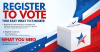 White Voter Registration delt Facebook-billede Template