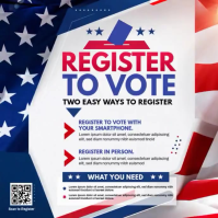 Белый Voter Registration Instagram na Post Template