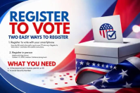 White Voter Registration Poster Template