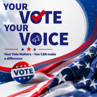 White Voting Campaign Publicação no Instagram Template