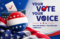 White Voting Campaign 海报 Template