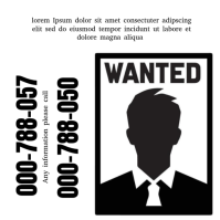 White Professional Wanted Poster Logo Logótipo template