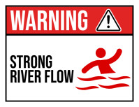 White Professional Warning Strong River Flow Flyer (us Letter) template
