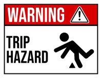 White Professional Warning Trip Hazard  Flyer (us Letter) template
