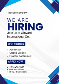 White Professional We Are Hiring  A4 template