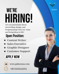 White Professional We Are Hiring Banners  Instagram Portrait template