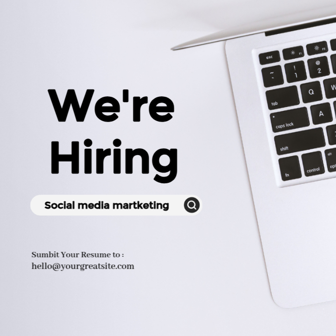 White Professional We Are Hiring Instagram Post Template | PosterMyWall