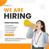 White Professional We Are Hiring Instagram Post template