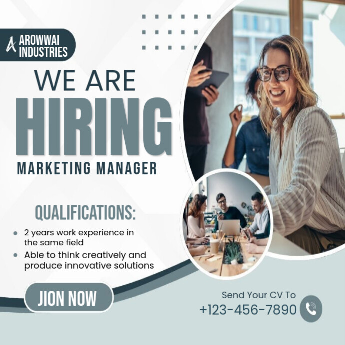 White Professional We Are Hiring Instagram Post 2025 template