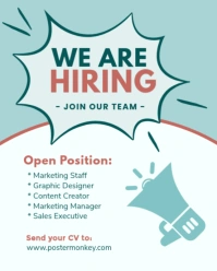 White Professional We Are Hiring Instagram Portrait template