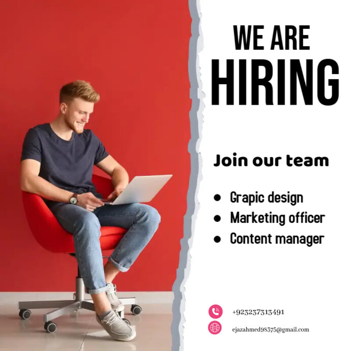 White Professional We Are Hiring Job Ads Instagram Post Template ...