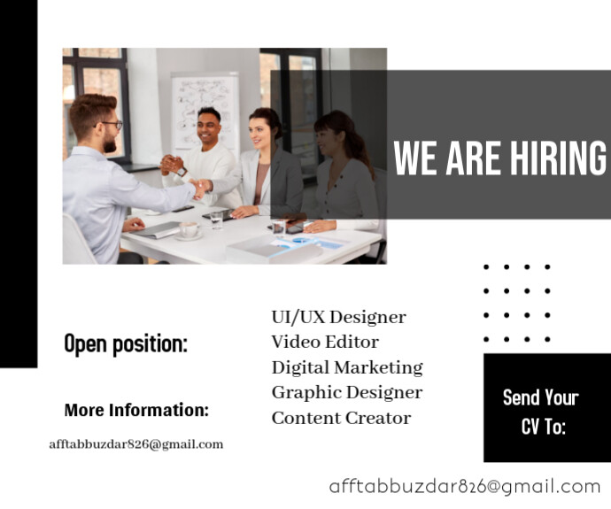 Plantilla de White Professional We Are Hiring Job Opportunities Medium ...