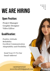 White Professional We Are Hiring Job Opportunities  A4 template