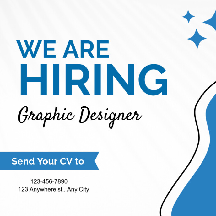 White Professional We Are Hiring Job Opportunity Album Cover Template ...