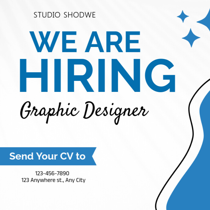 White Professional We Are Hiring Job Posters  Album Cover Capa de álbum template