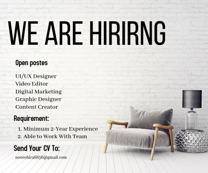 Copy of White Professional We Are Hiring / Job Vacancy / Employment ...