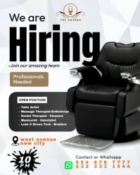 White Job Hiring Instagram Portrait Template