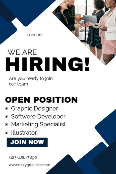 White Professional We Are Hiring New Job Posting Marketing Staff And ...