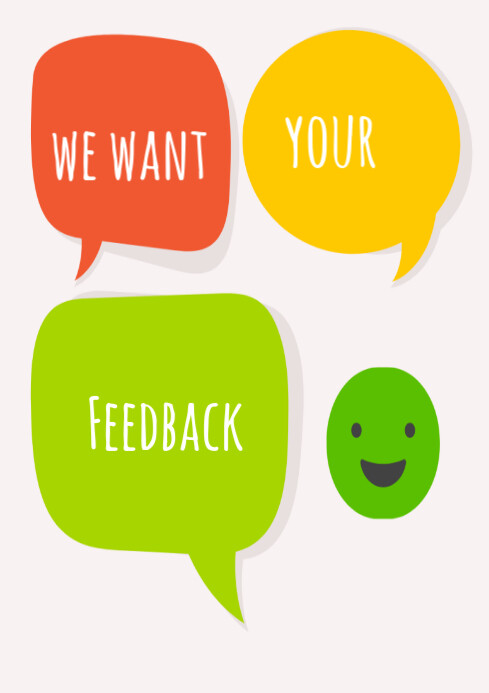White Professional We Want Your Feedback  A4 template