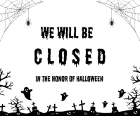 White Professional We Will Be Closed Notice  Medium Rectangle Mellemstort rektangel template