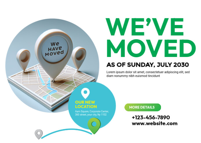 White Professional We_have_moved     Postcard Postal template