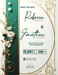 White Professional Wedding  Flyer (us Letter) template