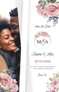 White Professional Wedding Half Page Wide template
