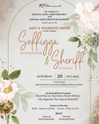White Professional Wedding Invitation Flyer  Instagram Portrait template
