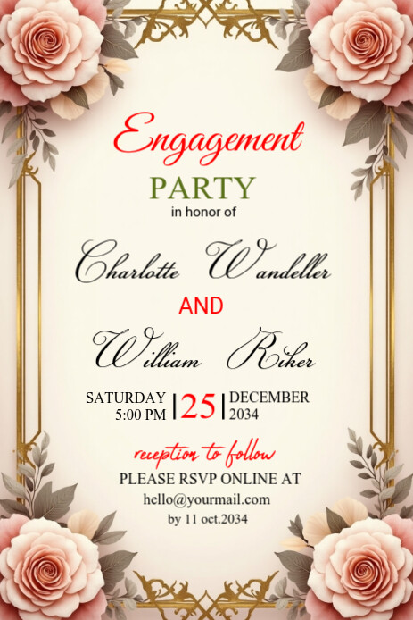 White Professional Wedding Invitation  Template Pinterest Graphic