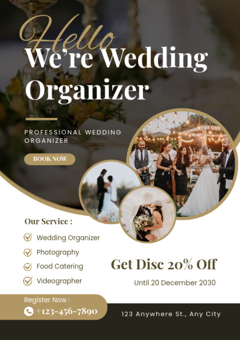 Copy of White Professional Wedding Organizer A4 | PosterMyWall