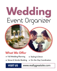 White Professional Wedding Organizer Services Promotion Template Instagram Portrait