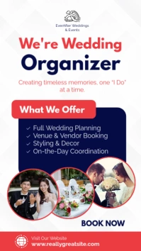 White Professional Wedding Organizer Services Promotion Template Instagram Story