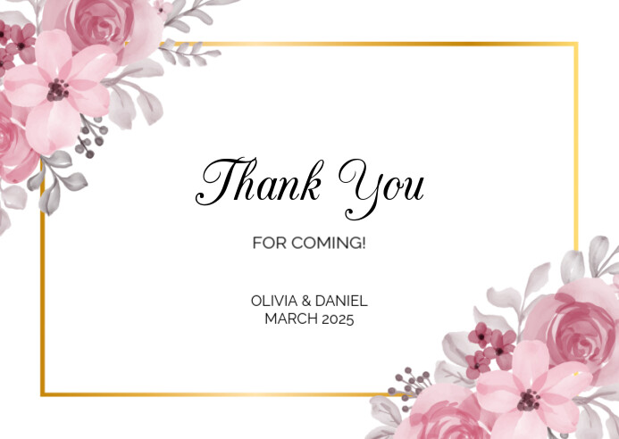 White Professional Wedding Thank You Card Postcard Template | PosterMyWall